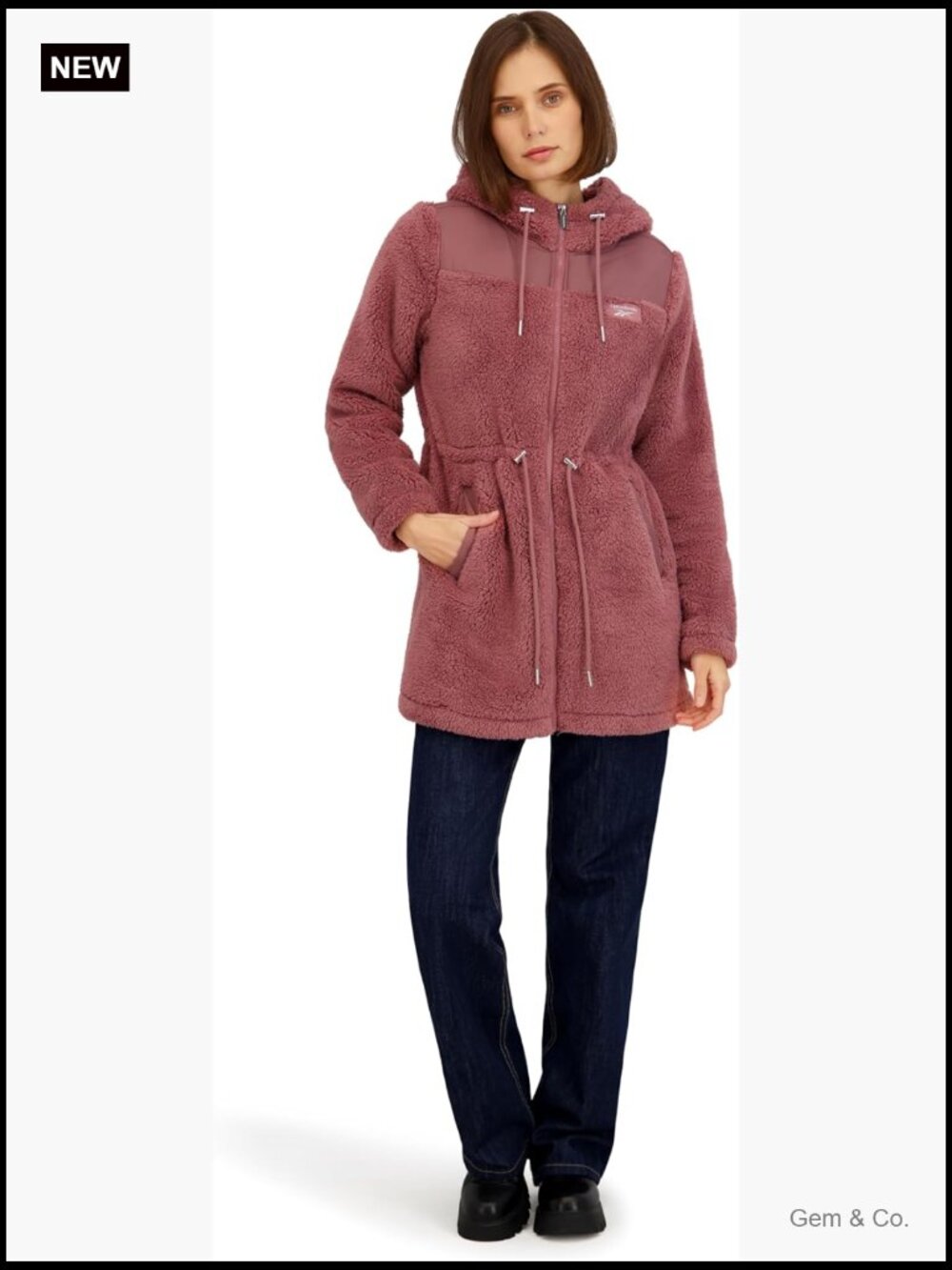 Long Double Sided Fleece Zip-Up Jacket Lightweight with Pockets